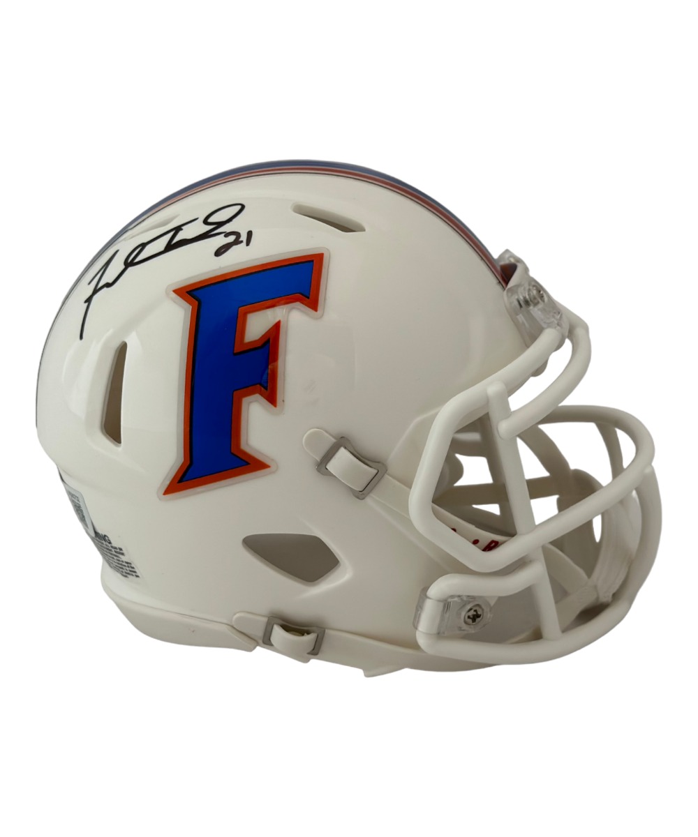 Fred Taylor Autographed Florida Gators '15 White Mini Helmet Beckett 