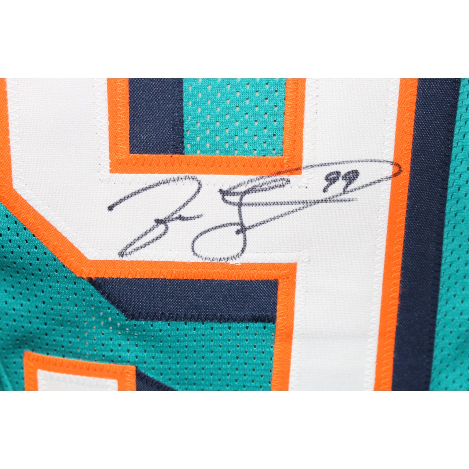 Jason Taylor Autographed/Signed Pro Style Teal Jersey Beckett