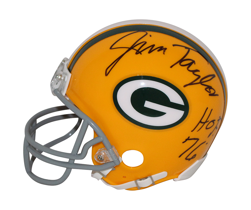 Jim Taylor Autographed/Signed Green Bay Packers Mini Helmet HOF JSA 32930