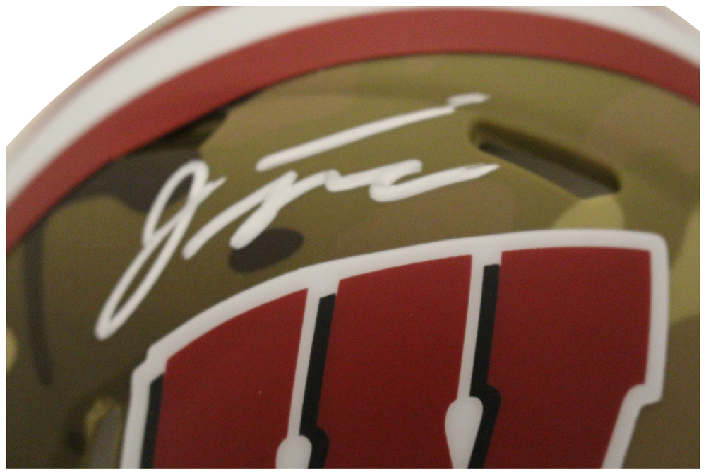 Jonathan Taylor Autographed Camo Wisconsin Badgers Mini Helmet FAN
