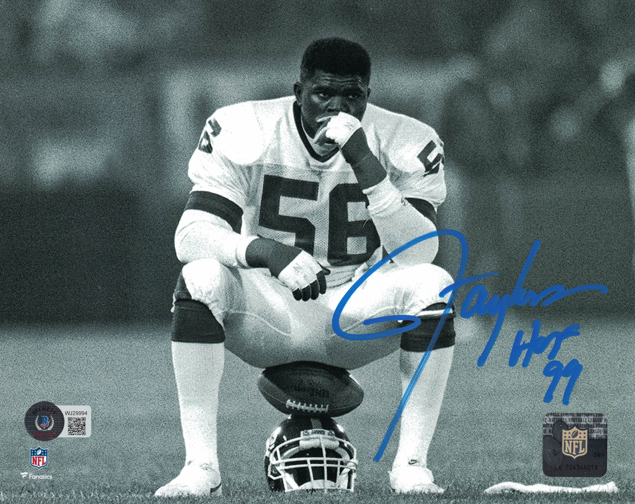 Lawrence Taylor Autographed/Signed New York Giants 8x10 Photo HOF BAS