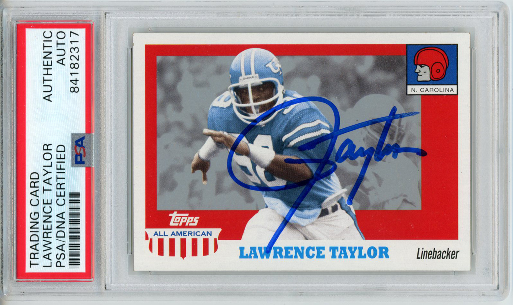 Lawrence Taylor Autographed 2005 Topps All American Trading Card PSA Slab 32590