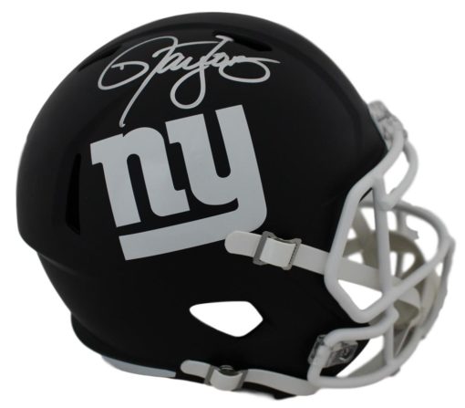 Lawrence Taylor Signed New York Giants Black Matte Replica Helmet BAS 11927