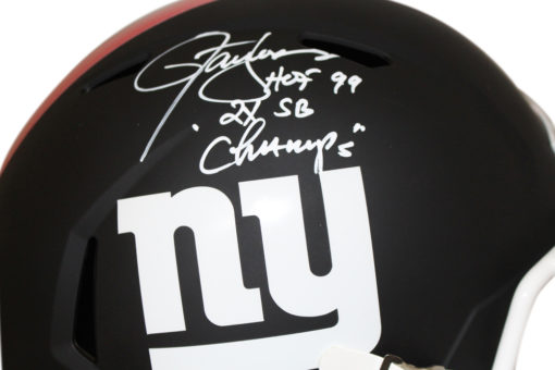 Lawrence Taylor Signed New York Giants Black Matte Replica Helmet JSA 25600