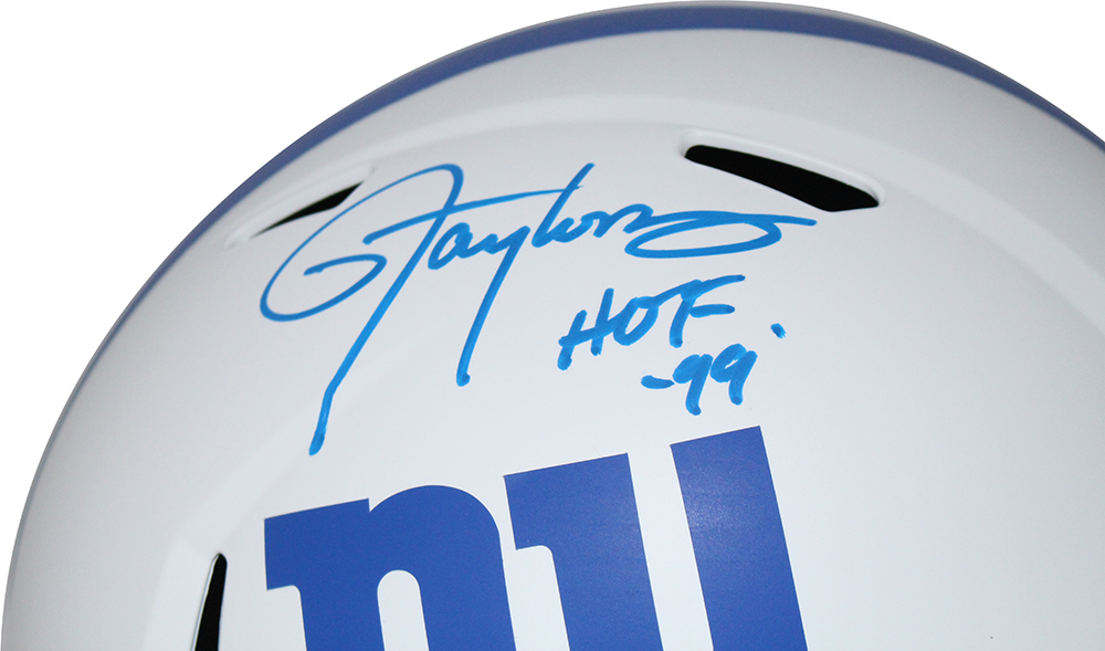 Taylor Lawrence Autographed New York Giants F/S Lunar Helmet HOF BAS