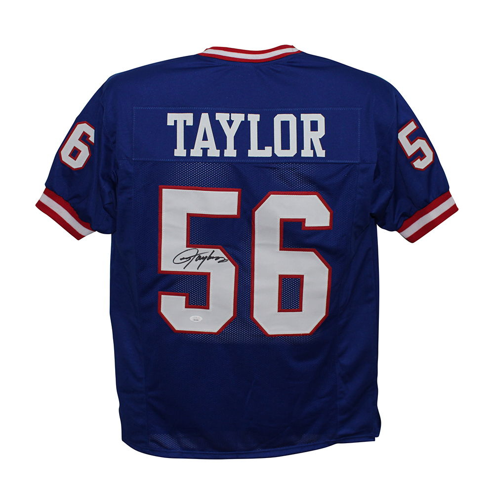Lawrence Taylor Autographed/Signed Pro Style Blue XL Jersey Beckett