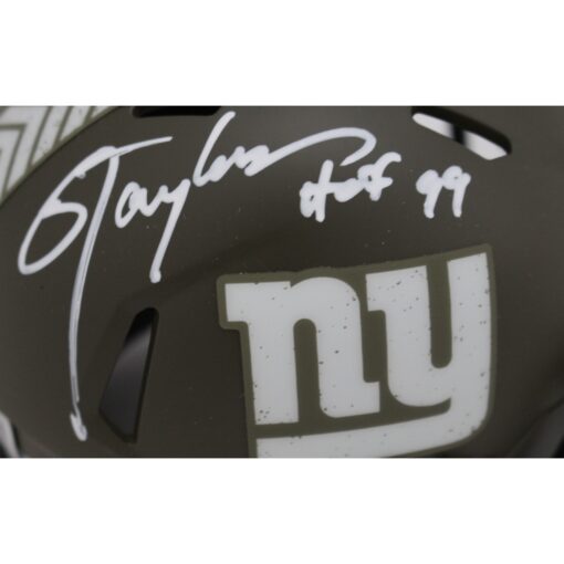 Lawrence Taylor Autographed New York Giants 22 STS Mini Helmet HOF Beckett 46858