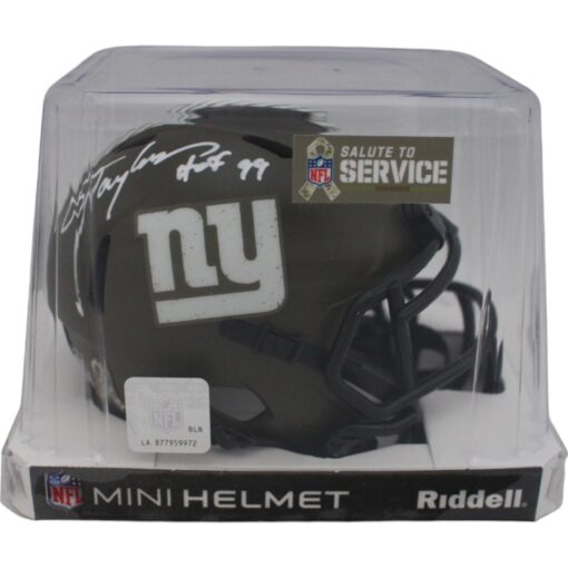 Lawrence Taylor Autographed New York Giants 22 STS Mini Helmet HOF Beckett 46858