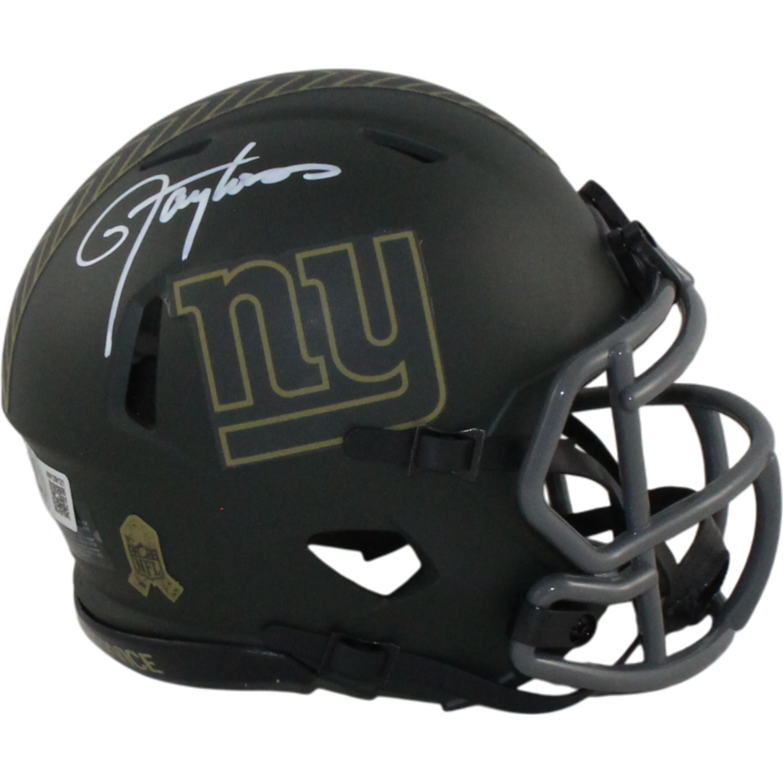 Lawrence Taylor Autographed New York Giants 25 STS Mini Helmet Beckett W 55043