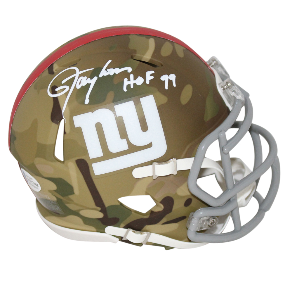 Lawrence Taylor Autographed New York Giants Camo Mini Helmet HOF BAS 31127