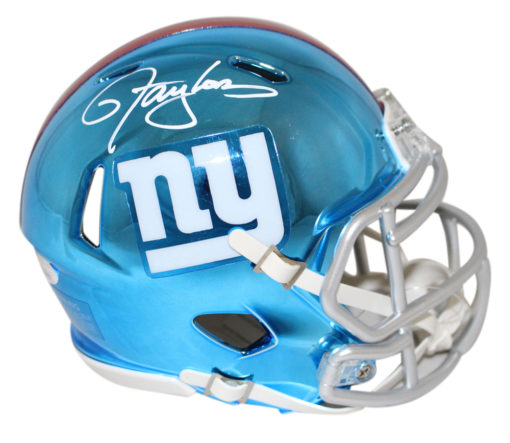 Lawrence Taylor Autographed/Signed New York Giants Chrome Mini Helmet JSA 25603