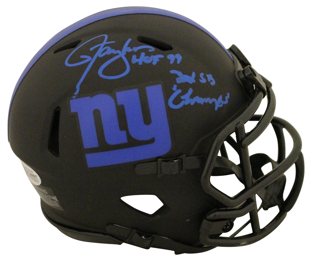 Lawrence Taylor Signed New York Giants Eclipse Mini Helmet 2 Insc BAS 27585