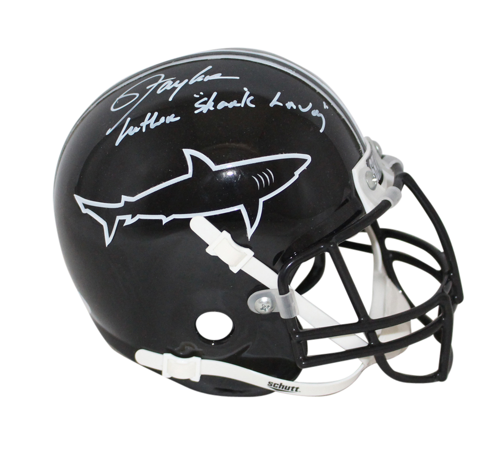 Lawrence Taylor Signed Any Given Sunday Sharks Mini Helmet Luther PSA