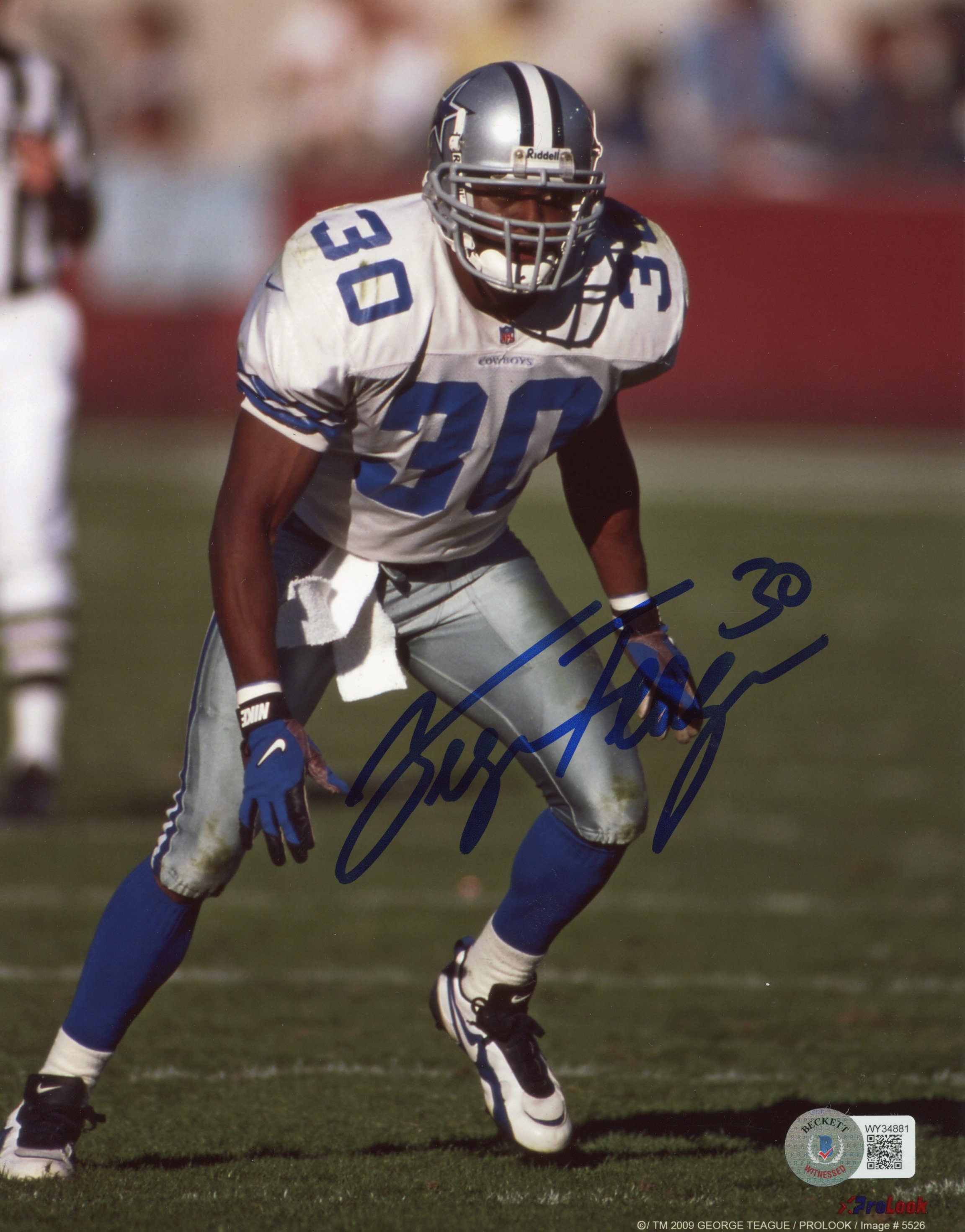 George Teague Autographed/Signed Dallas Cowboys 8x10 Photo Beckett 