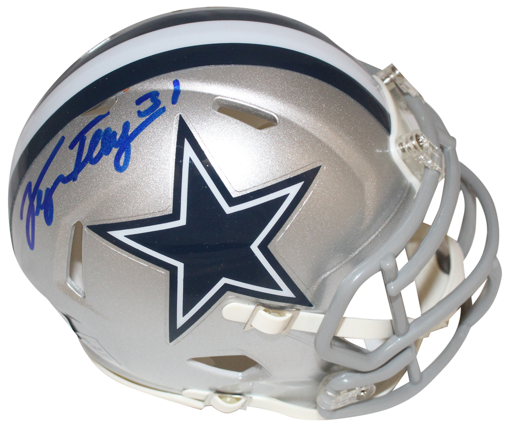 George Teague Signed Dallas Cowboys Speed Mini Helmet Beckett