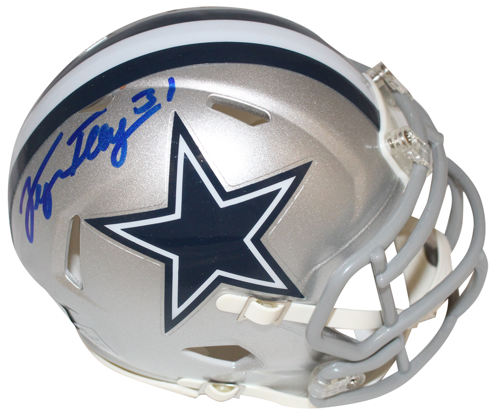 George Teague Signed Dallas Cowboys Speed Mini Helmet Beckett 