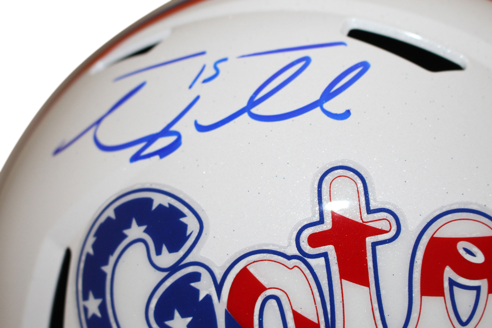 Tim Tebow Signed Florida Gators Stars & Stripes Orange F/S Helmet BAS