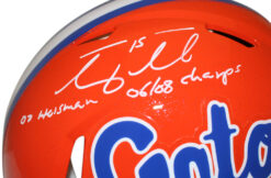 Tim Tebow Signed Florida Gators Speed Authentic Helmet w/ 2 insc BAS