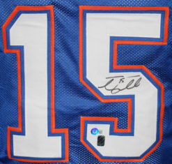 Tim Tebow Autographed/Signed College Style Blue XL Jersey Beckett