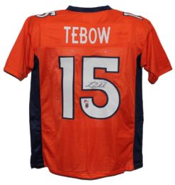Tim Tebow Autographed/Signed Pro Style Orange XL Jersey Beckett