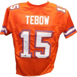 Tim Tebow Autographed/Signed College Style Orange Jersey Beckett 