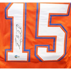 Tim Tebow Autographed/Signed College Style Orange Jersey Beckett
