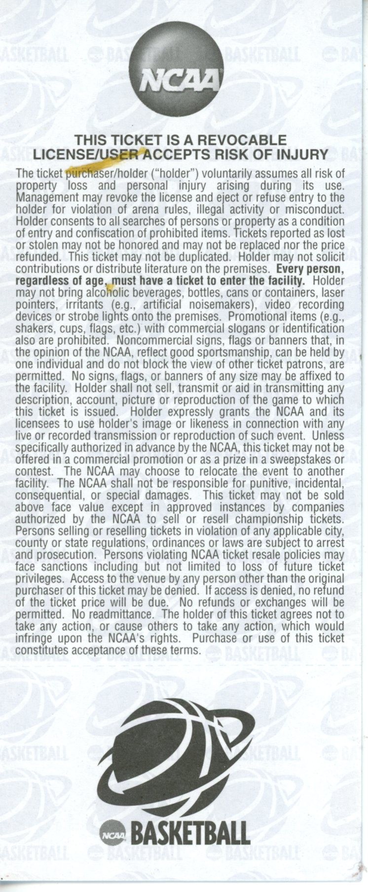 2008 First Round March Madness Texas Longhorns vs. Austin Peay Ticket 55558