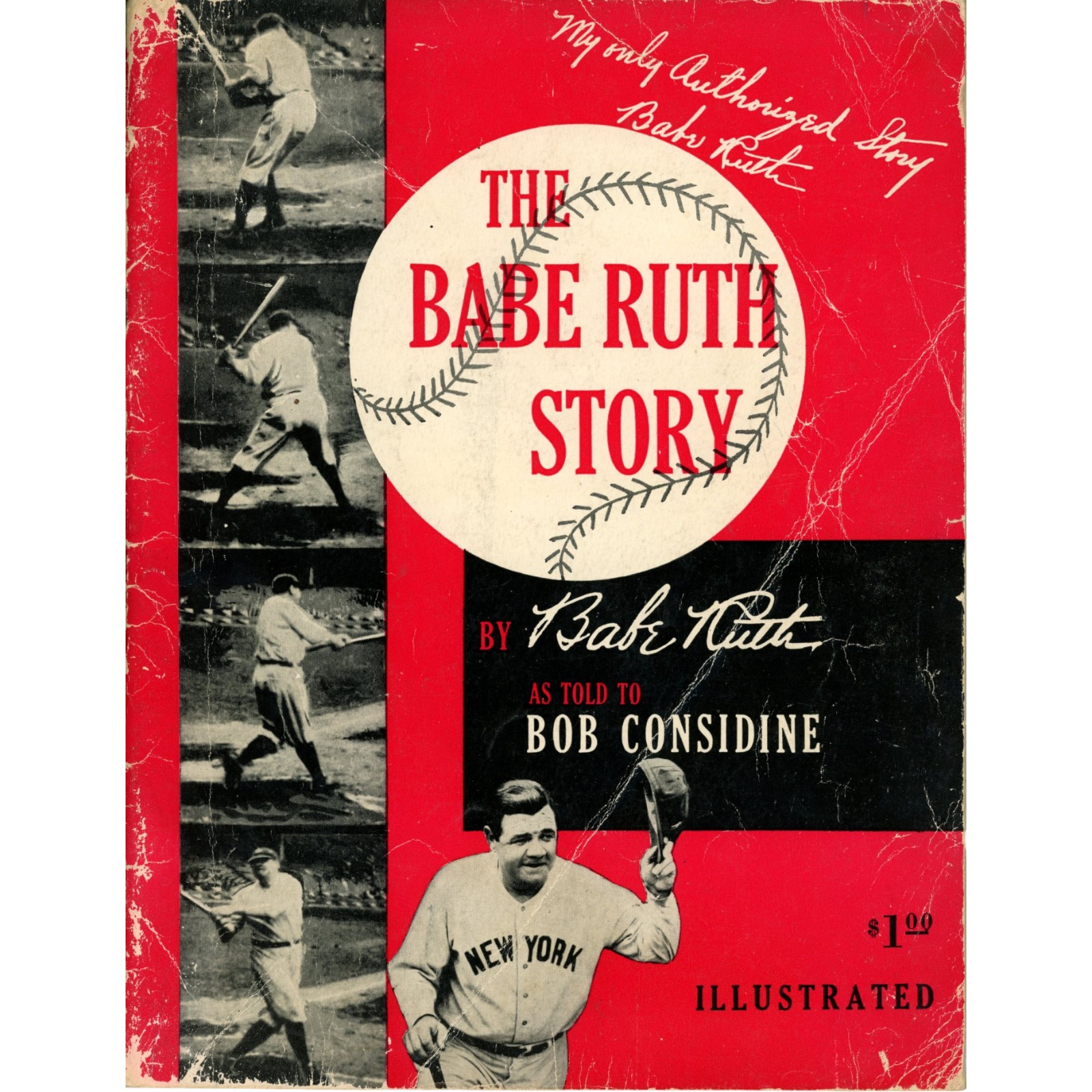New York Yankees The Babe Ruth Story 1st Edition 1948 Dutton Magazine 55534