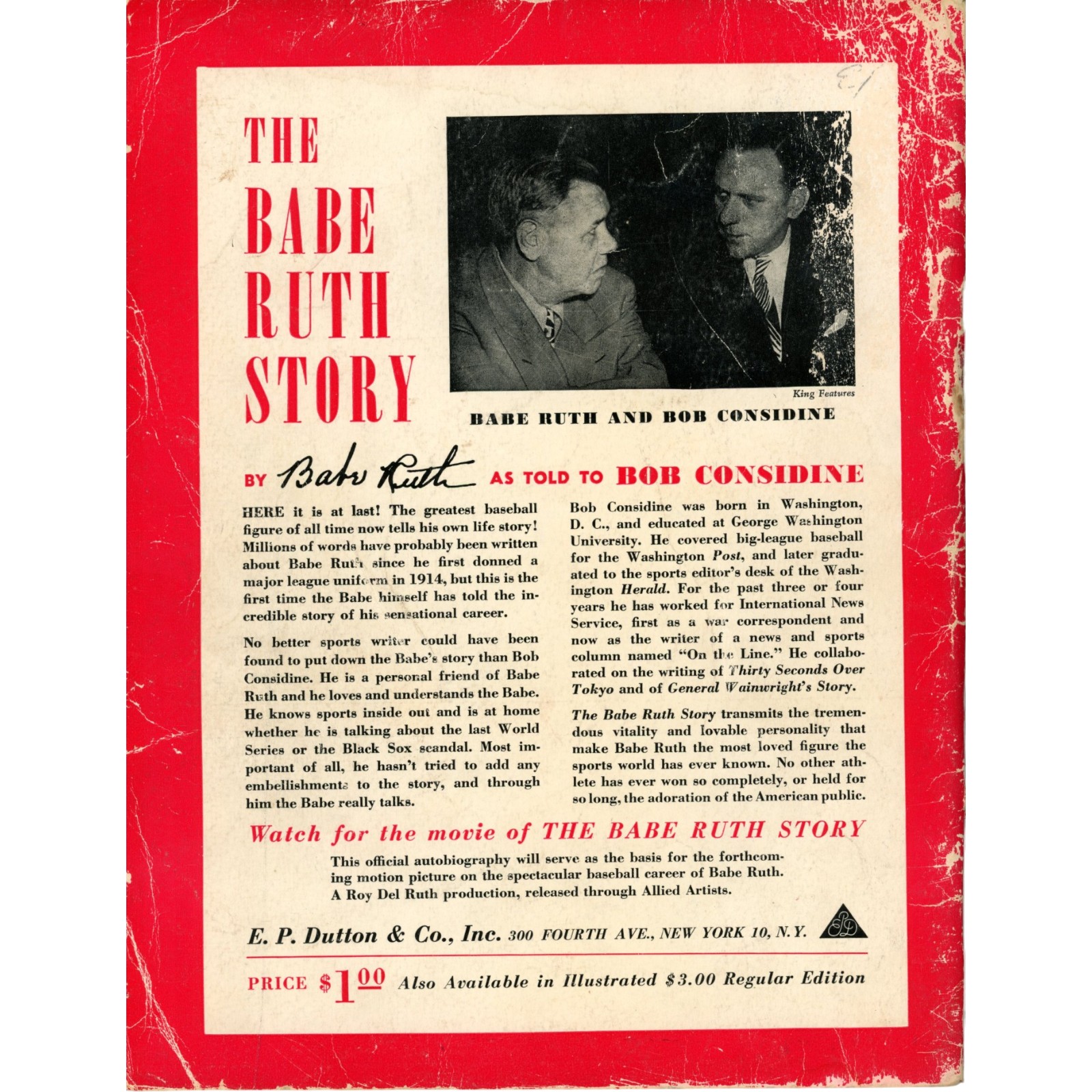 New York Yankees The Babe Ruth Story 1st Edition 1948 Dutton Magazine 55534 2 New York Yankees The Babe Ruth Story 1st Edition 1948 Dutton Magazine 55534