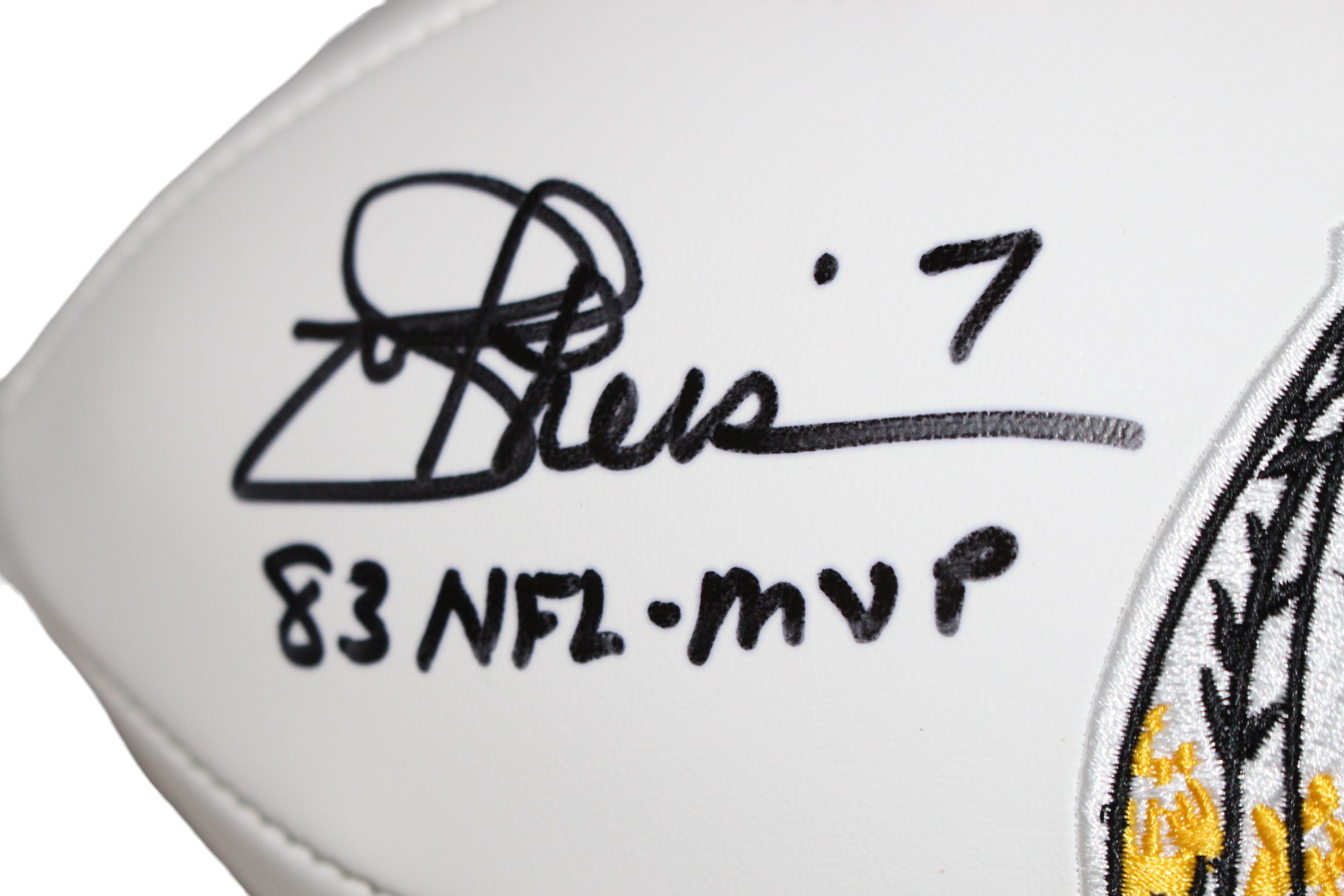 Joe Theismann Autographed Washington Redskings Logo Football BAS
