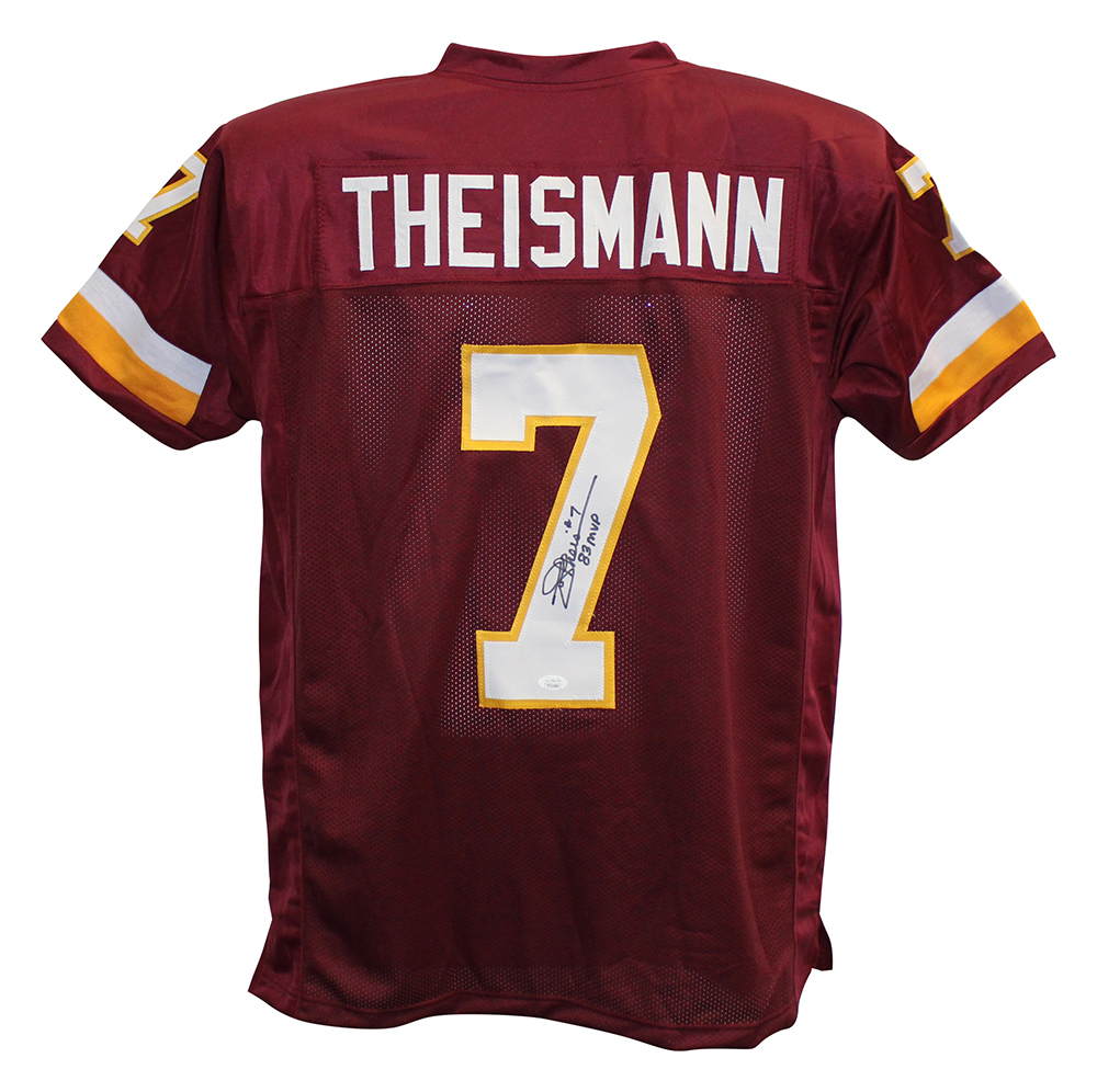 Joe Theismann Autographed/Signed Pro Style Red XL Jersey NFL MVP JSA 28054