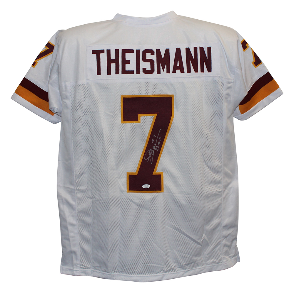 Joe Theismann Autographed/Signed Pro Style White XL Jersey NFL MVP JSA 28055