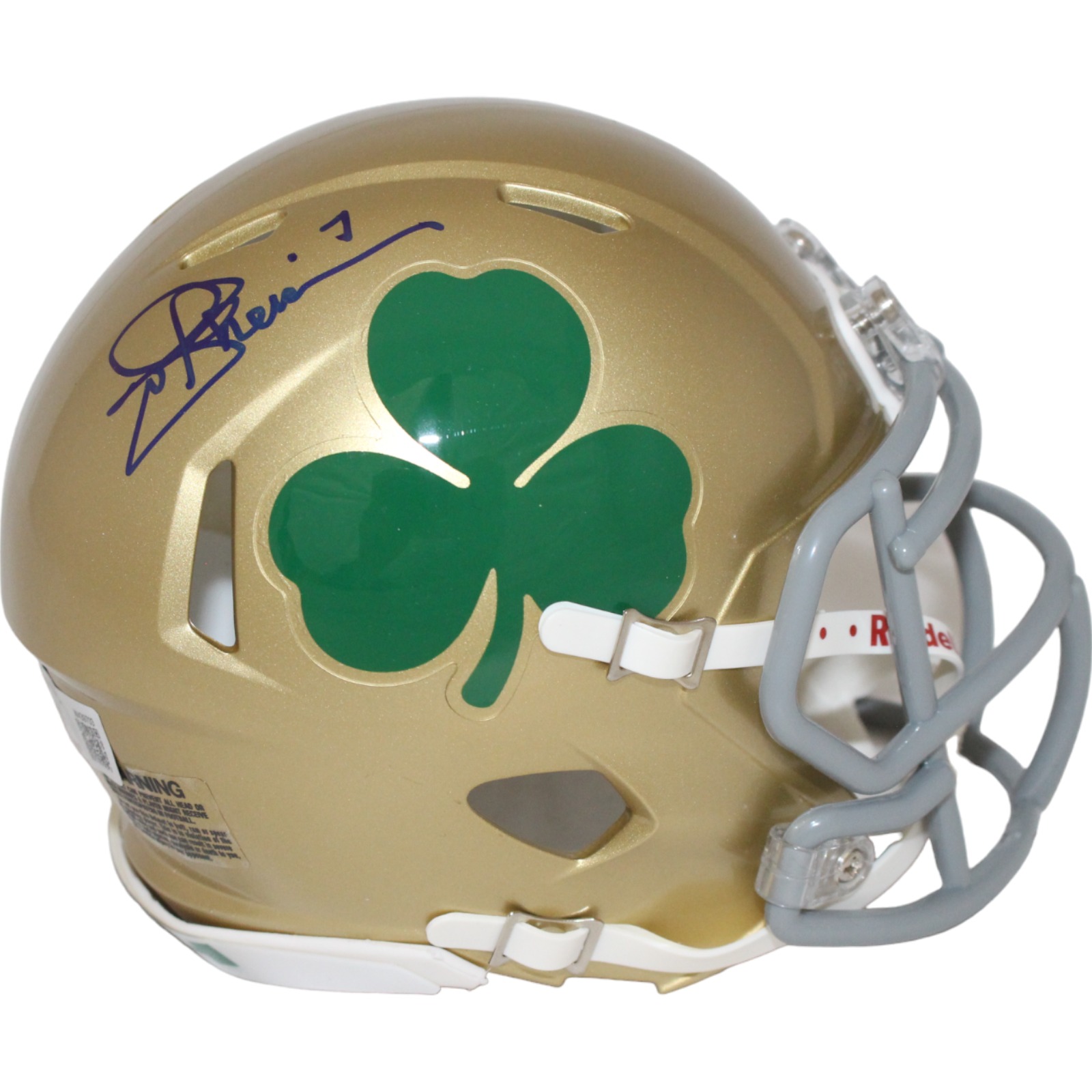 Joe Theismann Signed Notre Dame Fighting Irish Shamrock Mini Beckett 