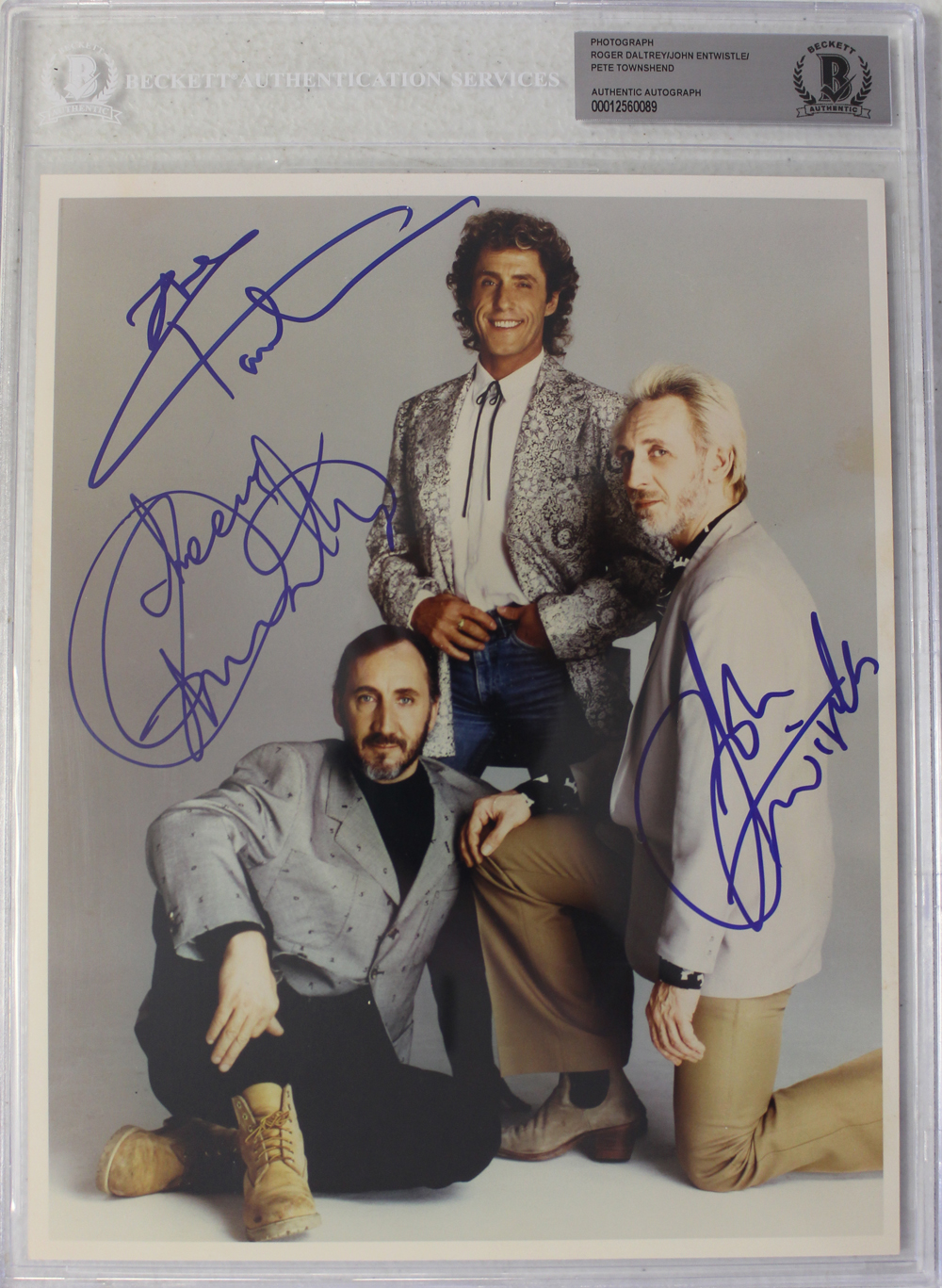 The Who Roger Daltrey, PeteTownshend, Entwistle Signed 8x10 Photo BAS