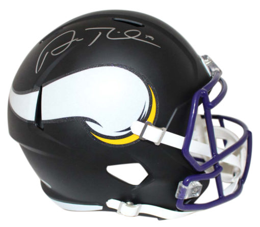 Adam Thielen Autographed Minnesota Vikings Black Matte Replica Helmet BAS 24122