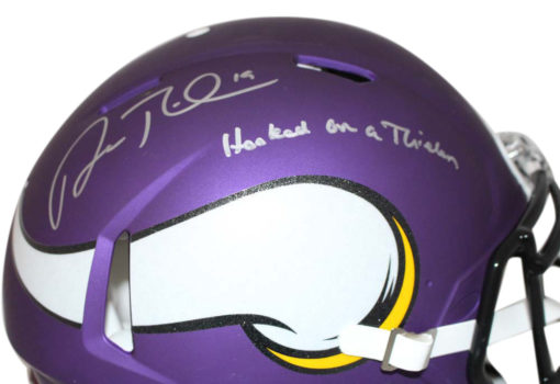 Adam Thielen Signed Minnesota Vikings Authentic Speed Helmet Hooked BAS 24119