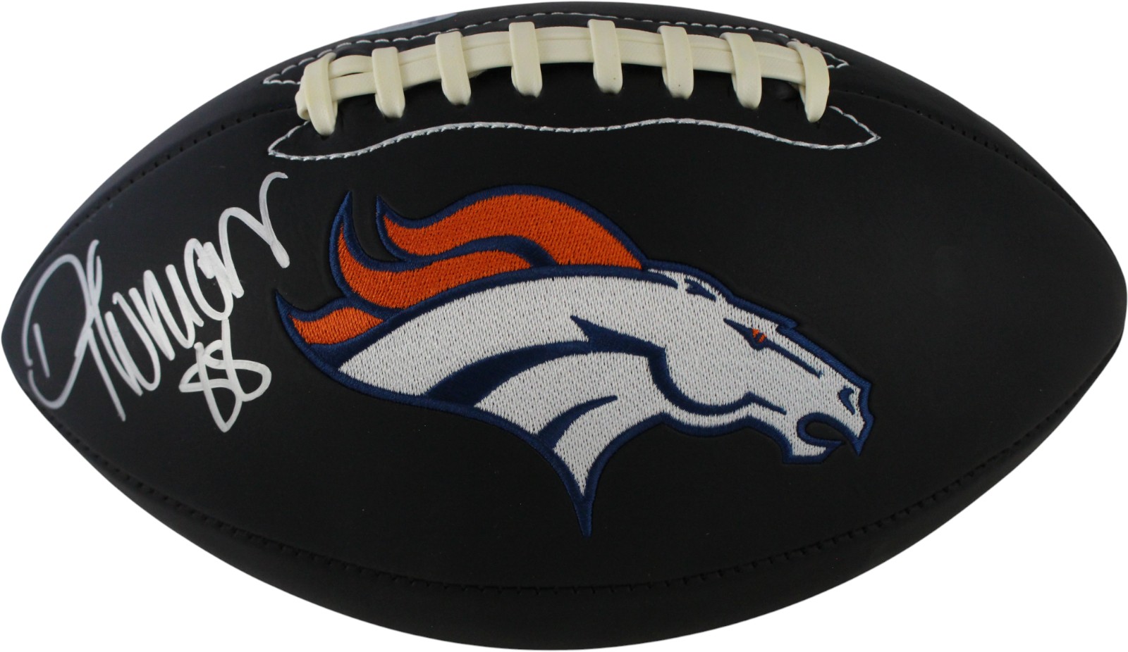Demaryius Thomas Autographed/Signed Denver Broncos Logo Football Beckett 59386 1 Demaryius Thomas Autographed/Signed Denver Broncos Logo Football Beckett 59386