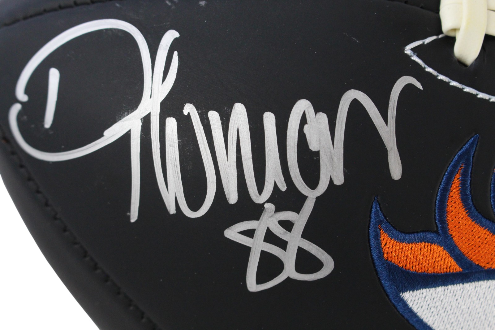 Demaryius Thomas Autographed/Signed Denver Broncos Logo Football Beckett 59386 2 Demaryius Thomas Autographed/Signed Denver Broncos Logo Football Beckett 59386