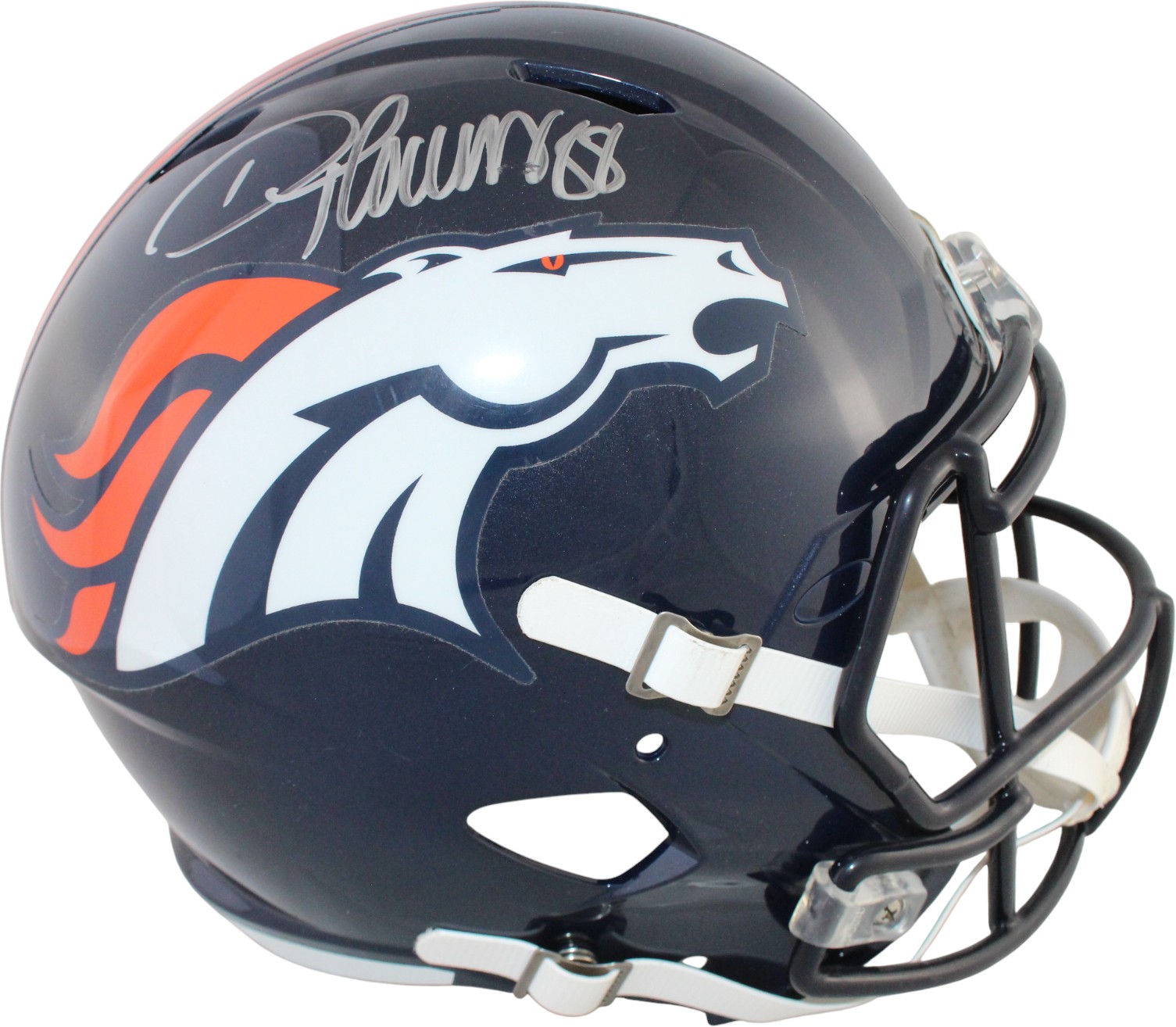 Demaryius Thomas Autographed/Signed Denver Broncos F/S 97-23 TB Helmet JSA 59351 1 Demaryius Thomas Autographed/Signed Denver Broncos F/S 97-23 TB Helmet JSA 59351