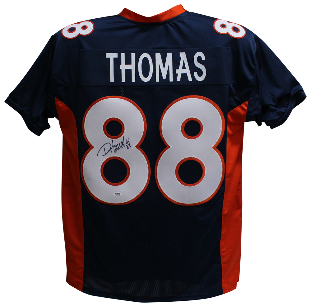 Demaryius Thomas Autographed/Signed Pro Style Blue XL Jersey PSA