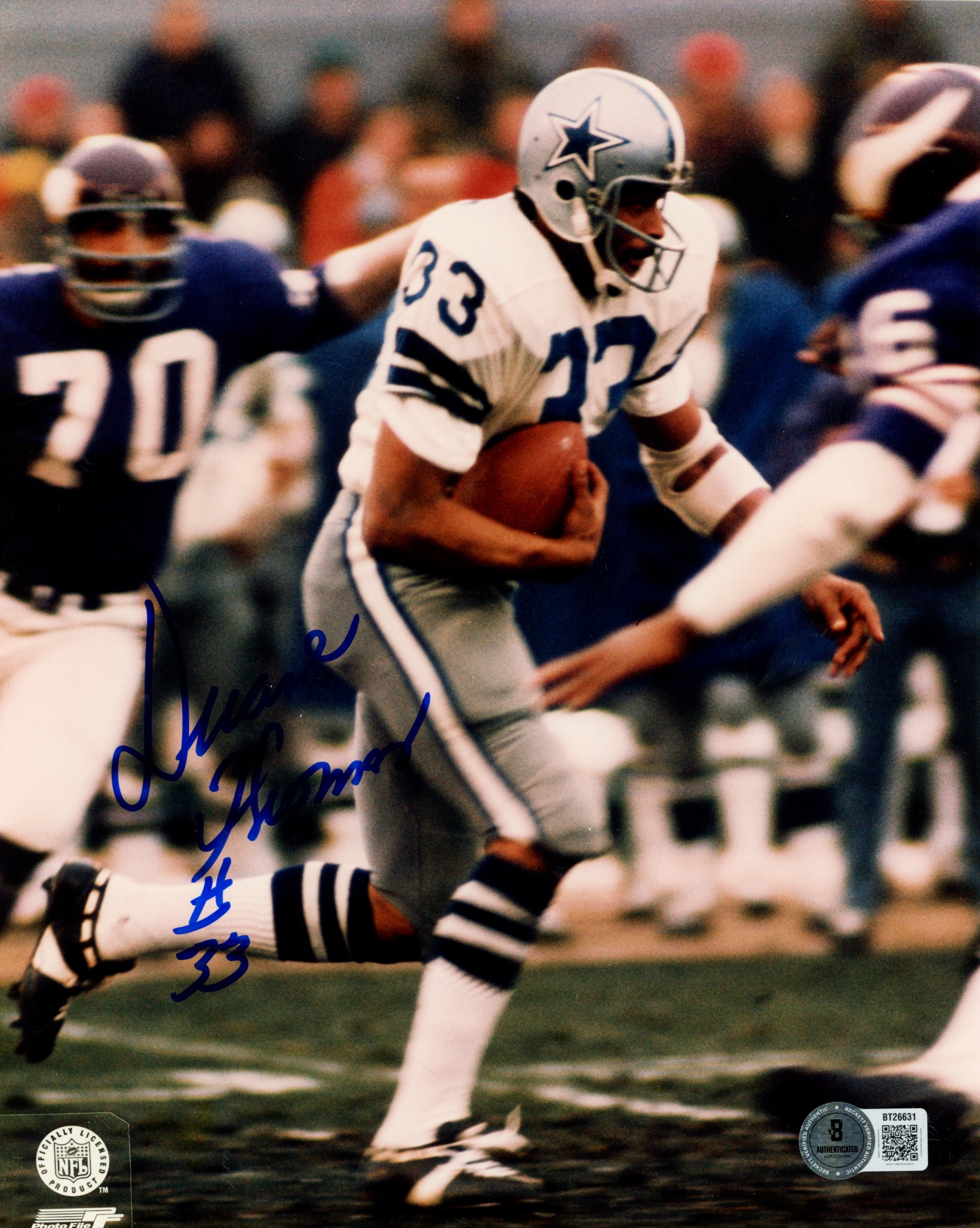 Duane Thomas Autographed Dallas Cowboys 8x10 Photo Beckett 56749
