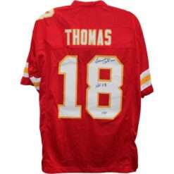 Emmitt Thomas Autographed/Signed Pro Style Jersey Red Size XL HOF 08 TRI 58761