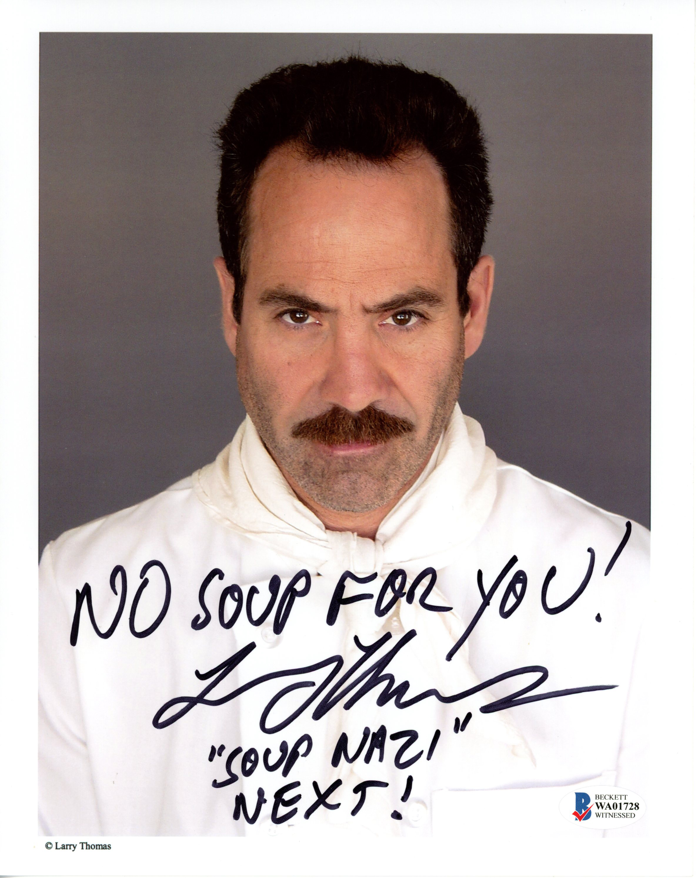 Larry Thomas Autographed/Signed Seinfeld 8x10 Photo Soup Nazi Beckett