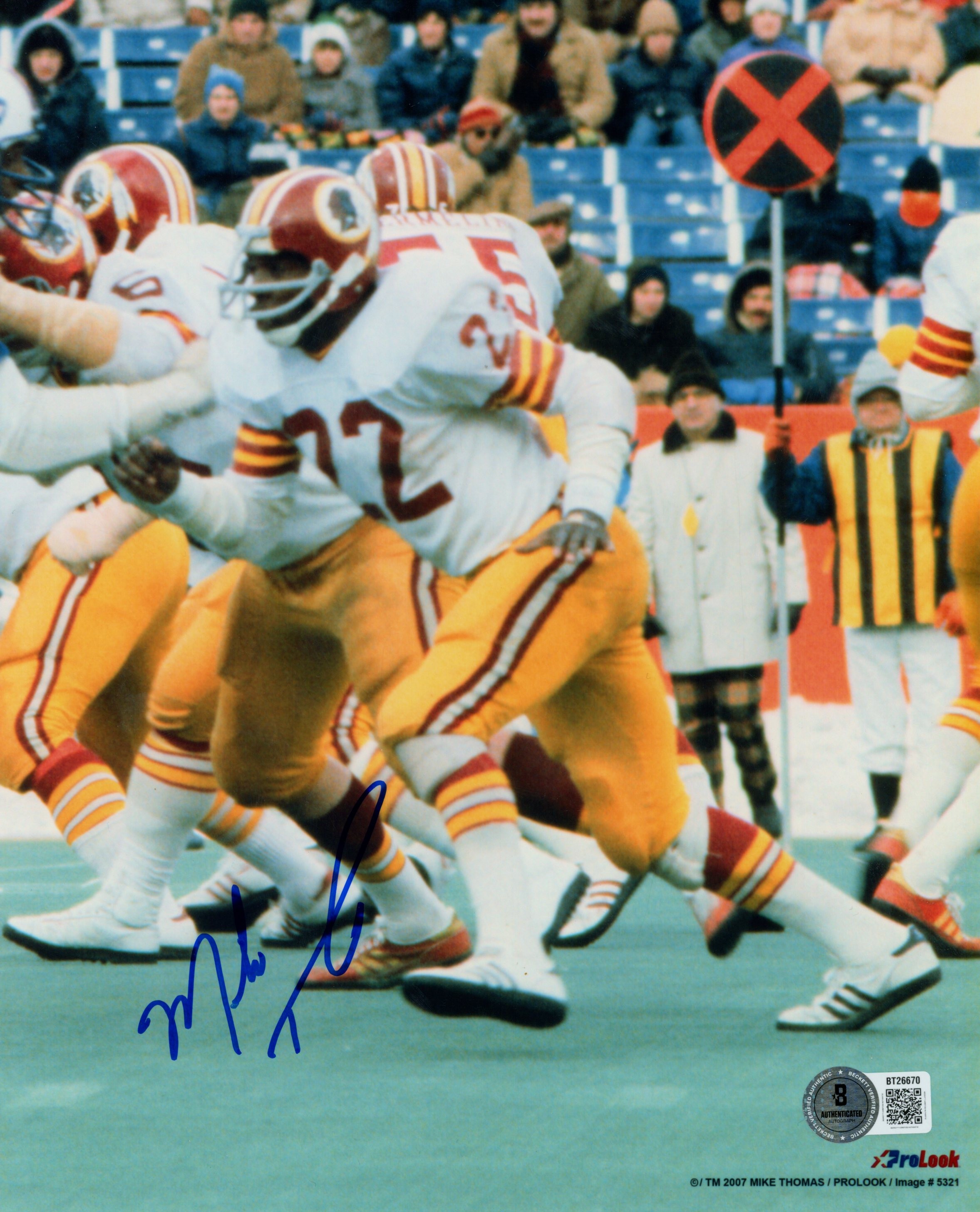 Mike Thomas Autographed/Signed Washington Redskins 8x10 Photo Beckett 56671