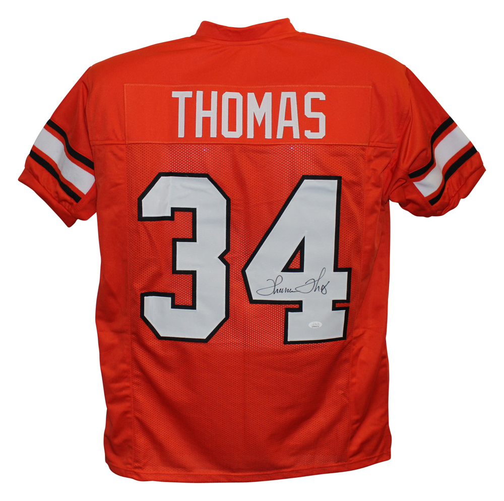 Thurman Thomas Autographed/Signed College Style Orange XL Jersey JSA 28097