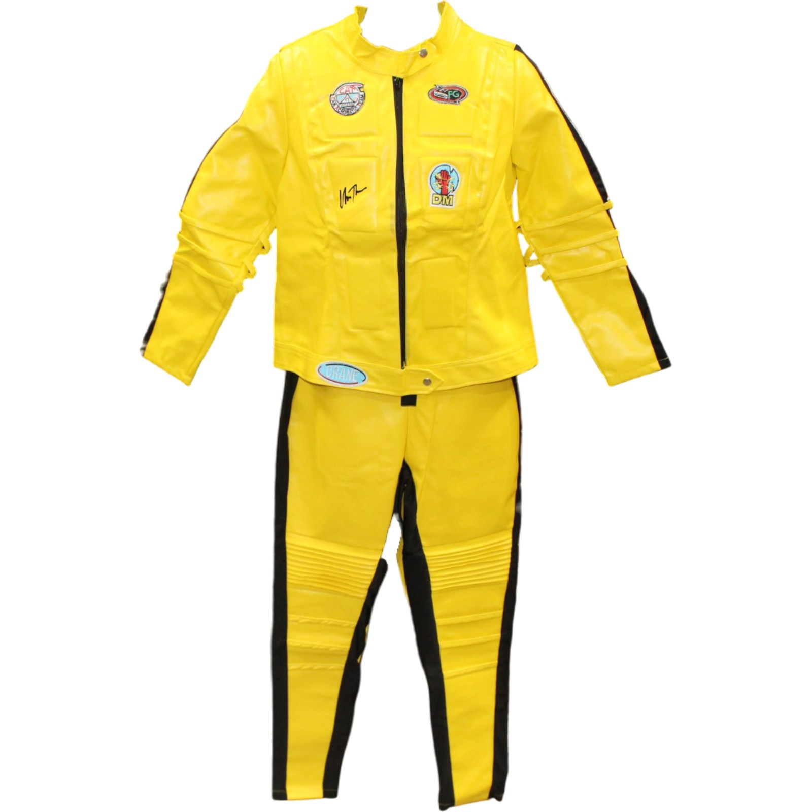 Uma Thurman Autographed Kill Bill Yellow Leather Jackets & Pants Beckett 56559 1 Uma Thurman Autographed Kill Bill Yellow Leather Jackets & Pants Beckett 56559