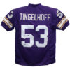 Mick Tingelhoff Autographed/Signed Pro Style Purple XL Jersey HOF JSA 25126