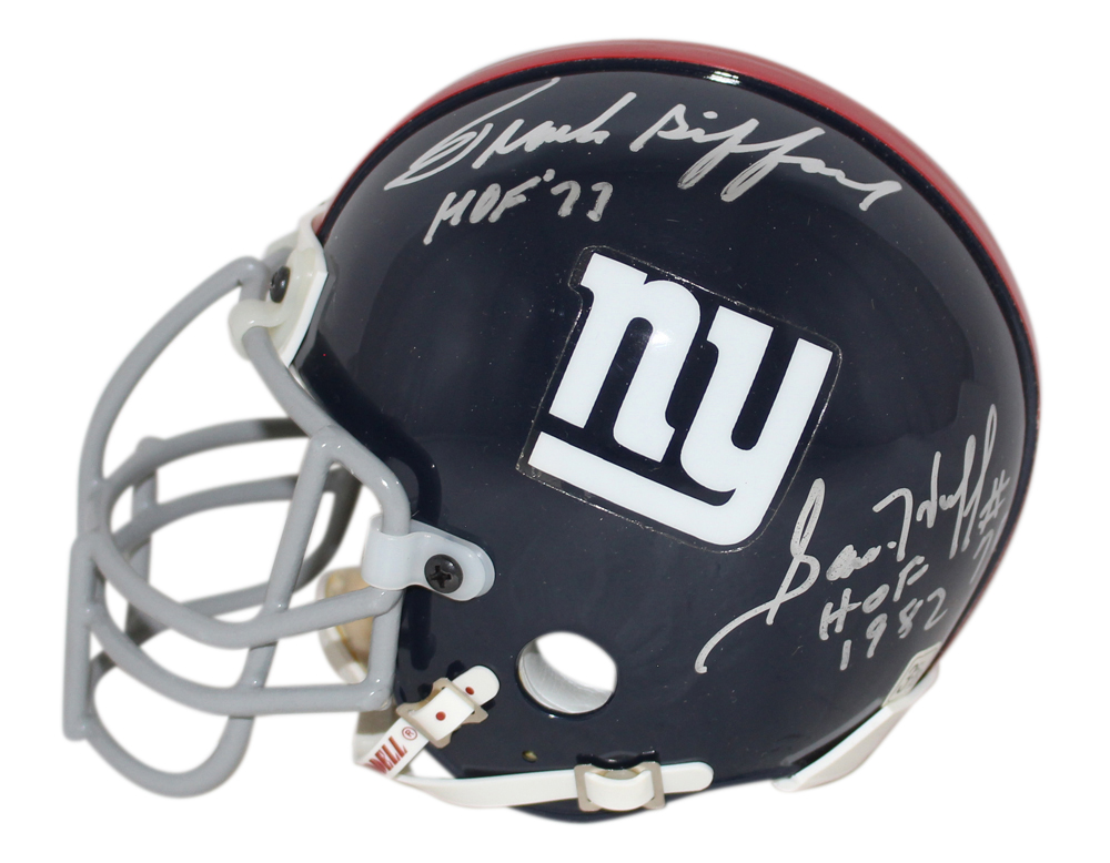 Ya Tittle Gifford & Brown Signed New York Giants Authentic Mini Helmet