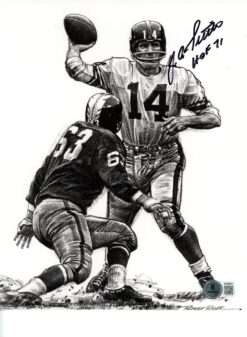 YA Tittle Autographed New York Giants 8x10 Photo Art Print w/HOF Beckett 56788
