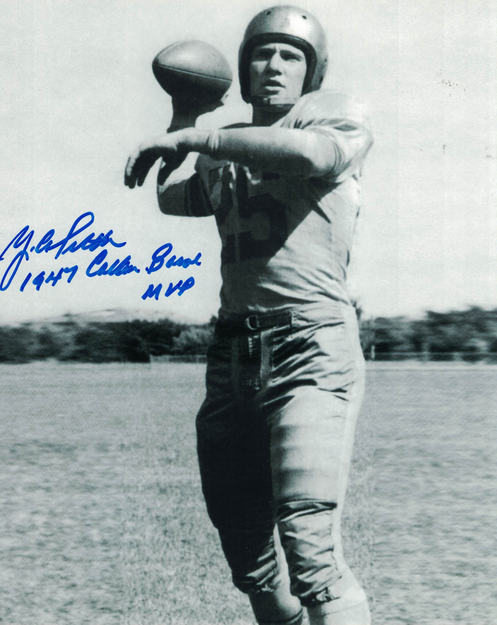 YA Tittle Autographed/Signed LSU Tigers 8×10 Photo Cotton Bowl MVP